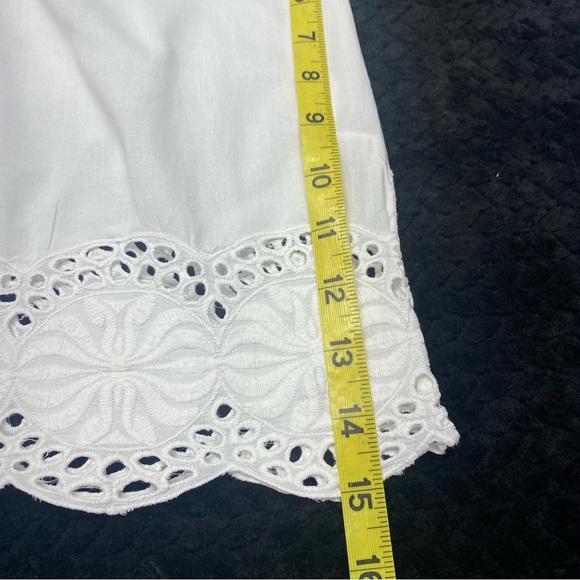 St. Tropez White Ruffled Embellished Tank Top W Med. BEACH TROPICAL ISLAND - Picture 10 of 11